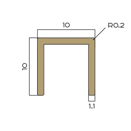 Профиль П-образный латунь 10x10 мм Neexy PVL83-05 (антик медь светлая), 2.7 м.