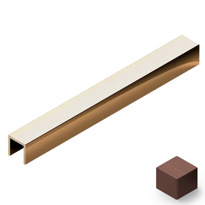 Профиль П-образный латунь 12x12 мм Neexy PVL86-05 (антик медь светлая), 2.7 м.