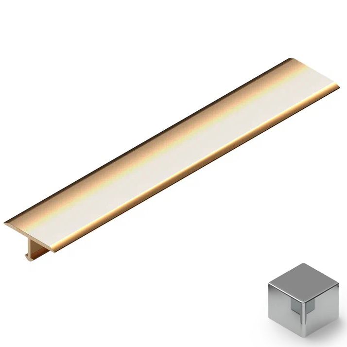 Профиль Т-образный плоский латунь 18 мм Neexy PVL36-02 (латунь хромированная), 2.7 м.