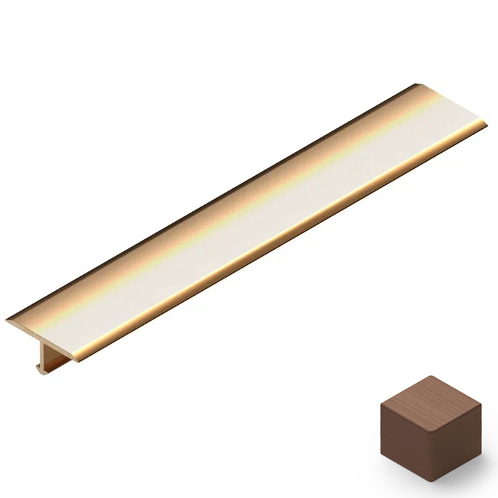 Профиль Т-образный плоский латунь 18 мм Neexy PVL36-04 (антик бронза светлая), 2.7 м.