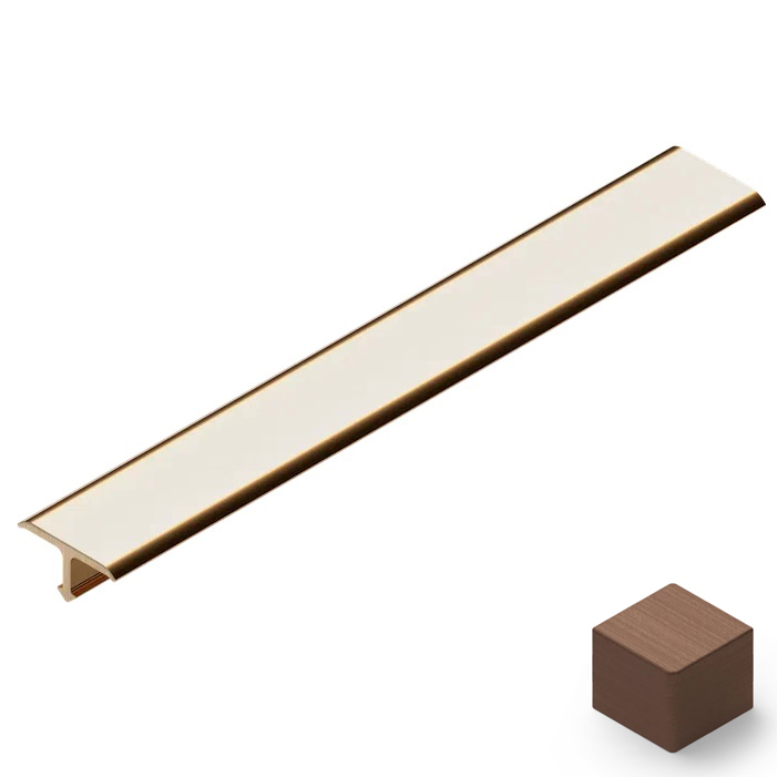 Профиль Т-образный полукруглый латунь 15 мм Neexy PVL67-04 (антик бронза светлая), 2.7 м.