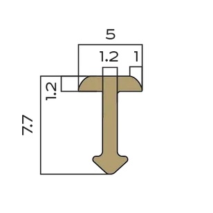 Профиль Т-образный полукруглый латунь 5 мм Neexy PVL69-02 (латунь хромированная), 2.7 м.