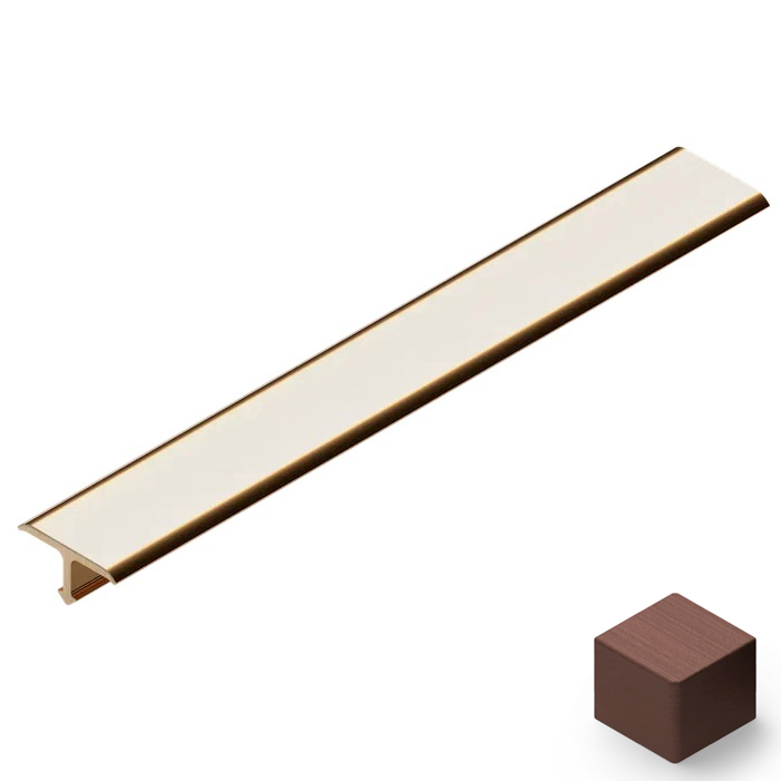 Профиль Т-образный полукруглый латунь 5 мм Neexy PVL69-05 (антик медь светлая), 2.7 м.