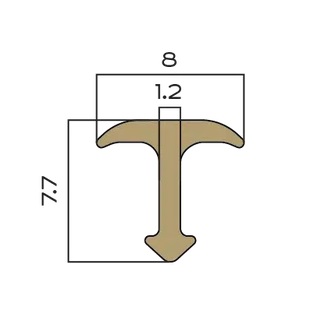 Профиль Т-образный полукруглый латунь 8 мм Neexy PVL68-02 (латунь хромированная), 2.7 м.