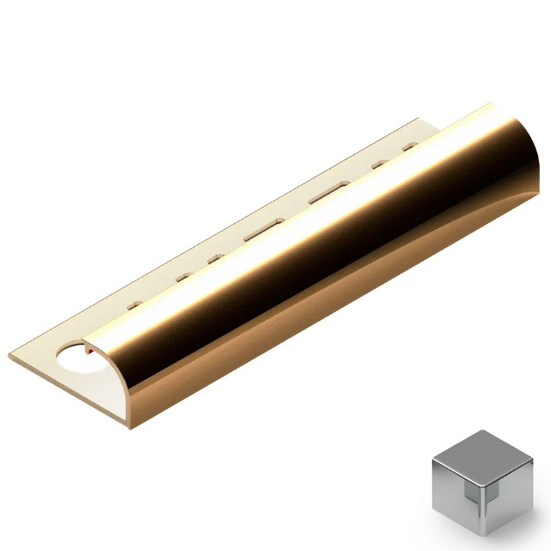 Профиль внешний латунь 10 мм Neexy PVL17-02 (латунь хромированная), 2.7 м.