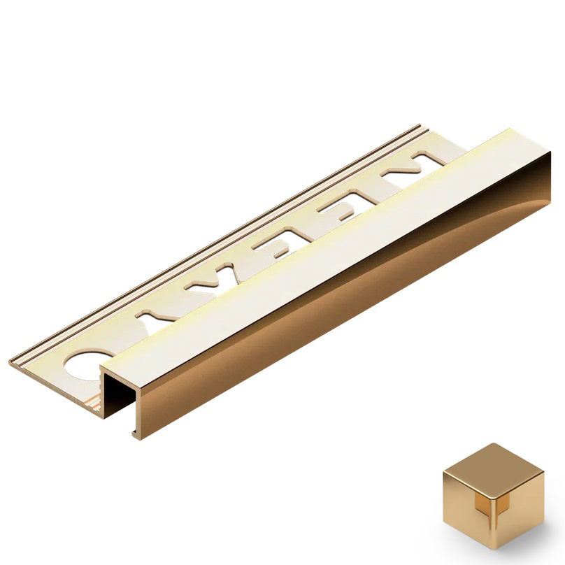 Профиль внешний  P латунь P 10x10 мм Neexy PVL31-01 (латунь полированная), 2.7 м.