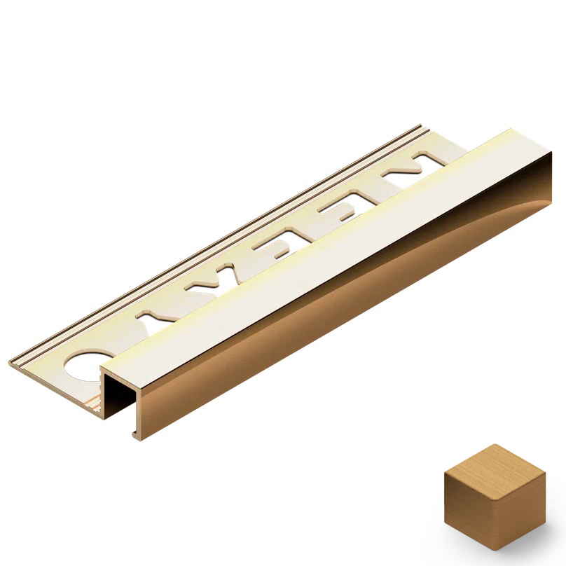 Профиль внешний P латунь 10x10 мм Neexy PVL31-03 (латунь брашированная), 2.7 м.