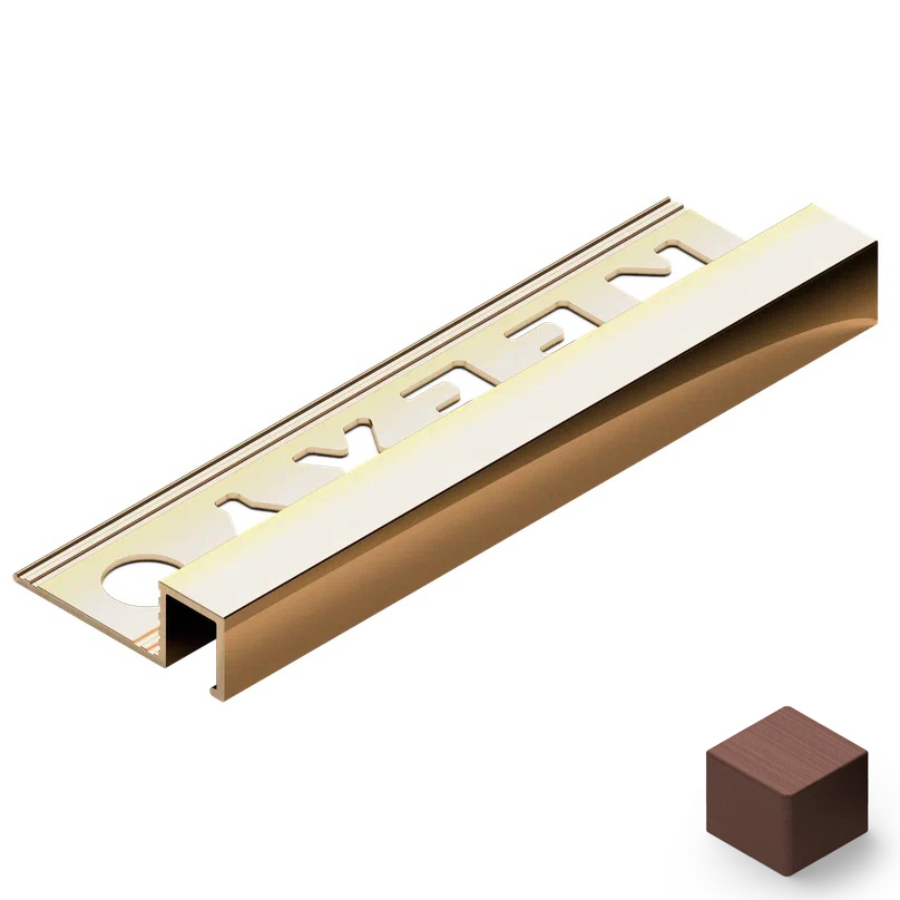 Профиль внешний P латунь 10x10 мм Neexy PVL31-05 (антик медь светлая), 2.7 м.