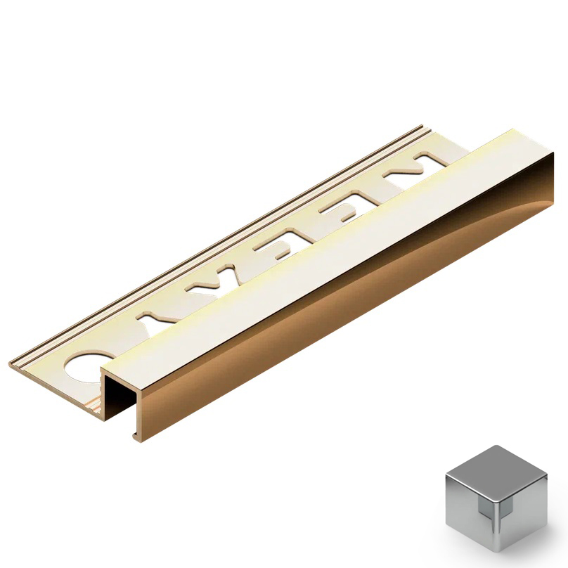 Профиль внешний P латунь 10x12.5 мм Neexy PVL32-02 (латунь хромированная), 2.7 м.