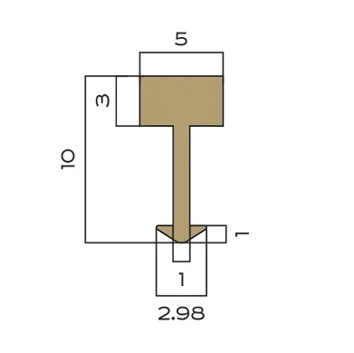 Профиль вставка латунь 5х3 мм Neexy PVL80-01 (латунь полированная), 2.7 м.