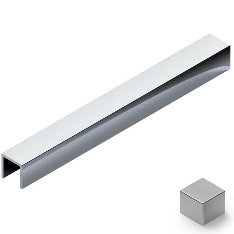 Профиль П-образный алюминий 10x10 мм Neexy PV83-02 (серебро матовое), 2.7 м.