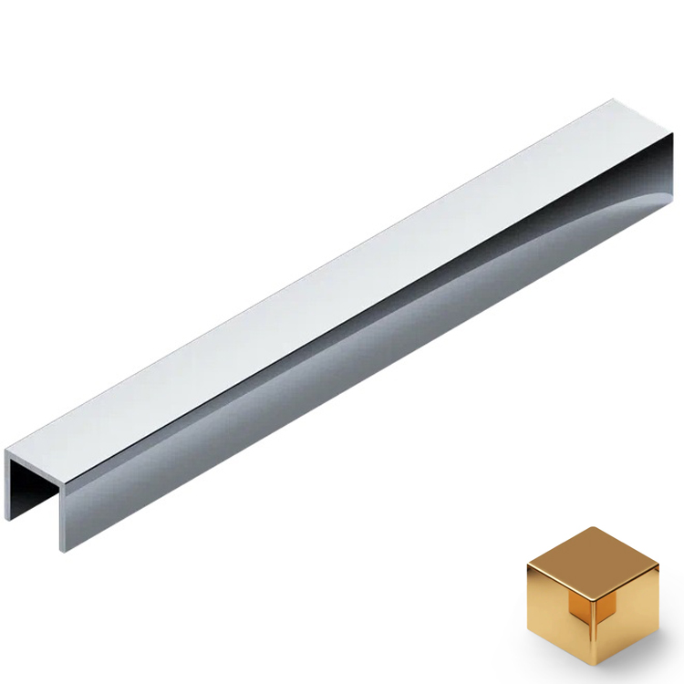 Профиль П-образный алюминий 10x10 мм Neexy PV83-05 (золото блестящее), 2.7 м.