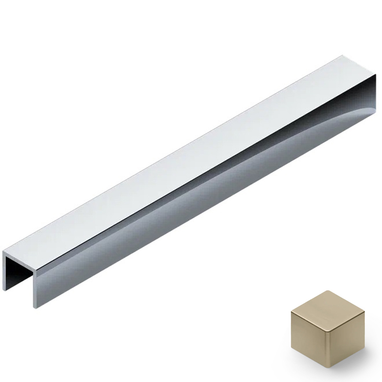 Профиль П-образный алюминий 10x10 мм Neexy PV83-08 (шампань матовая), 2.7 м.