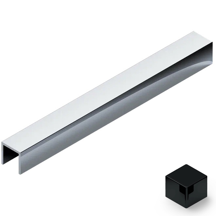 Профиль П-образный алюминий 10x10 мм Neexy PV83-19 (черный блестящий), 2.7 м.