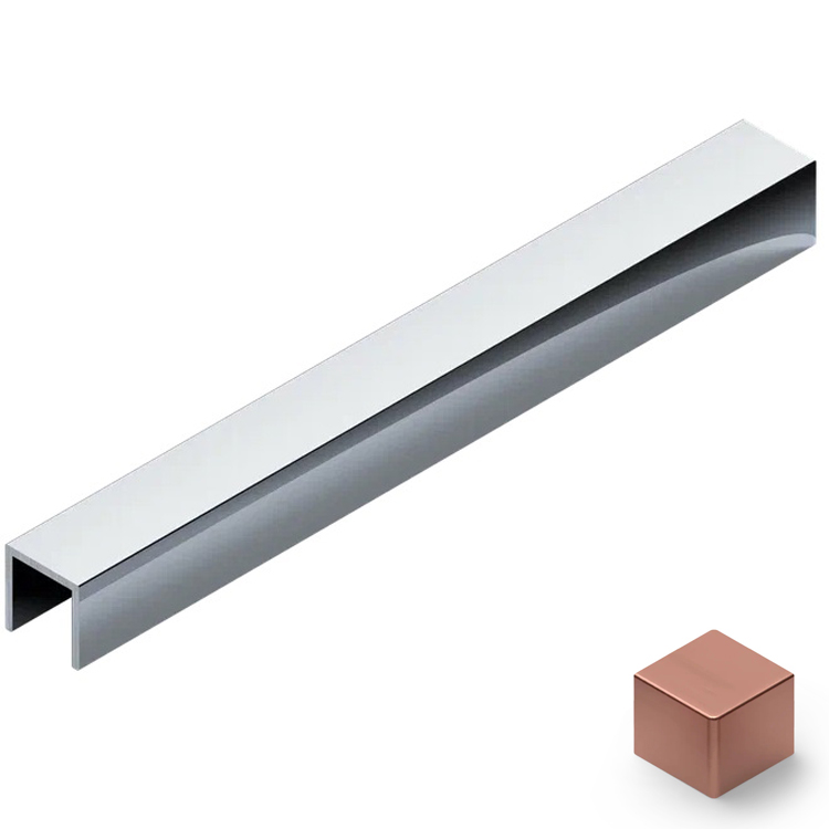 Профиль П-образный алюминий 15x10 мм Neexy PV84-14 (розовый матовый), 2.7 м.