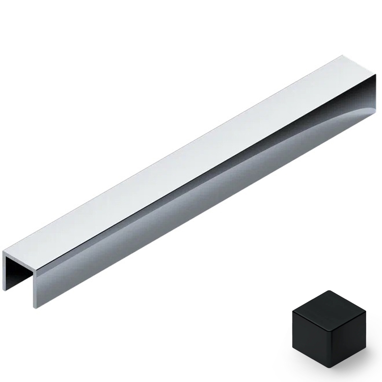 Профиль П-образный алюминий 15x10 мм Neexy PV84-18 (черный матовый), 2.7 м.