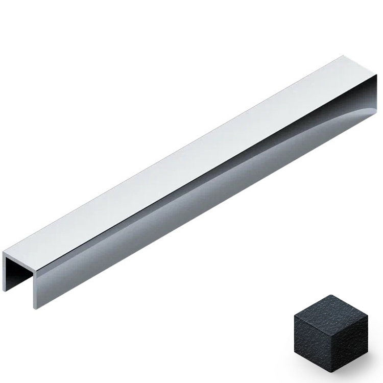 Профиль П-образный алюминий 15x10 мм Neexy PV84-42 (муар черный), 2.7 м.