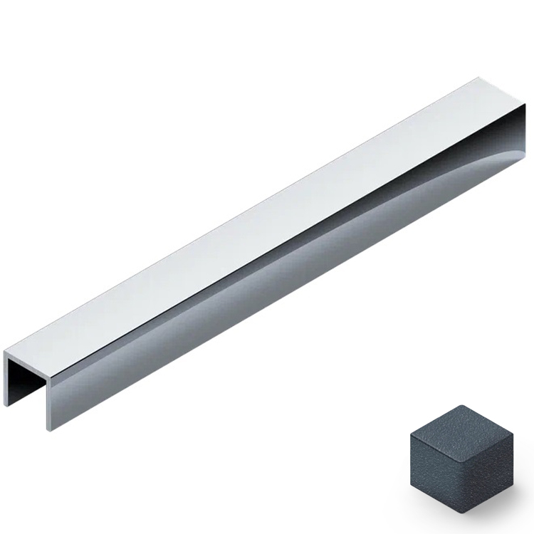 Профиль П-образный алюминий 15x10 мм Neexy PV84-44 (муар антрацит), 2.7 м.