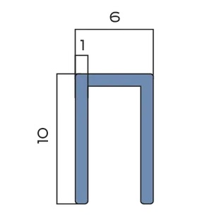 Профиль П-образный алюминий 6x10 мм Neexy PV85-42 (муар черный), 2.7 м.