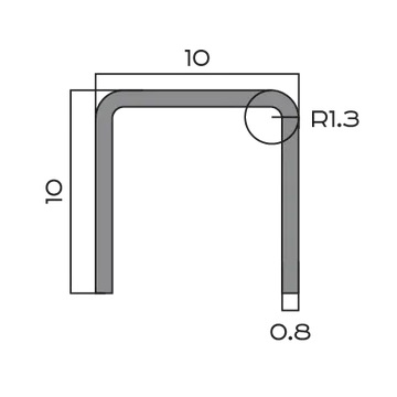 Профиль П-образный нерж. сталь 10x10 мм Neexy PVS97-16 (нерж. сталь песок матовый), 2.7 м.