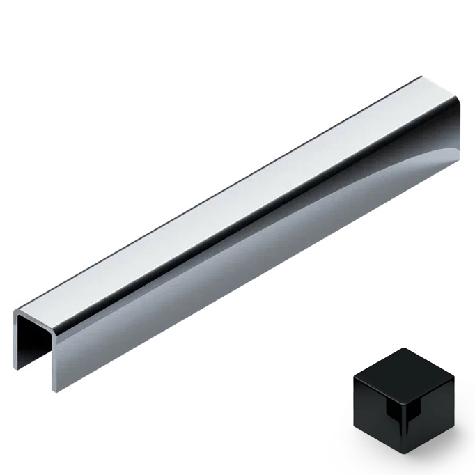 Профиль П-образный нерж. сталь 10x10 мм Neexy PVS97-19 (нерж. сталь черный зеркальный), 2.7 м.