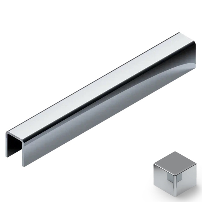 Профиль П-образный нерж. сталь 5x10 мм Neexy PVS95-03 (нерж. сталь зеркальная), 2.7 м.