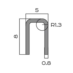 Профиль П-образный нерж. сталь 5x10 мм Neexy PVS95-12 (нерж. сталь тисненый серый), 2.7 м.
