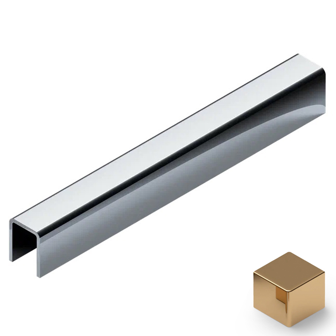 Профиль П-образный нерж. сталь 8x10 мм Neexy PVS96-05 (нерж. сталь золото зеркальное), 2.7 м.