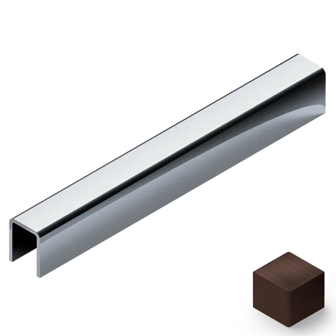 Профиль П-образный нерж. сталь 8x10 мм Neexy PVS96-07 (нерж. сталь антик браш темный), 2.7 м.