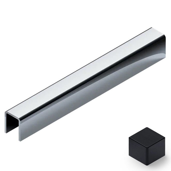 Профиль П-образный нерж. сталь 8x10 мм Neexy PVS96-17 (нерж. сталь песок черный), 2.7 м.