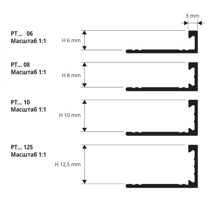 Профиль Progress Profiles Proterminal PTOS 125 2.7 м. (латунь сатинированная)