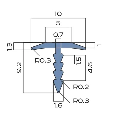 Профиль Т-образный плоский алюминий 10 мм Neexy PV101-03 (серебро блестящее), 2.7 м.