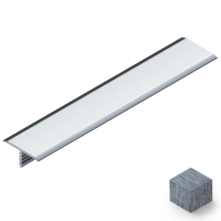 Профиль Т-образный плоский алюминий 10 мм Neexy PV101-45 (серебро блестящее браш), 2.7 м.