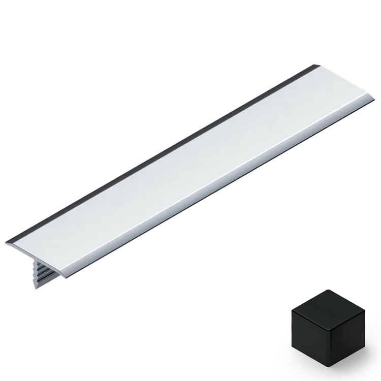 Профиль Т-образный плоский алюминий 15 мм Neexy PV35-18 (черный матовый), 2.7 м.