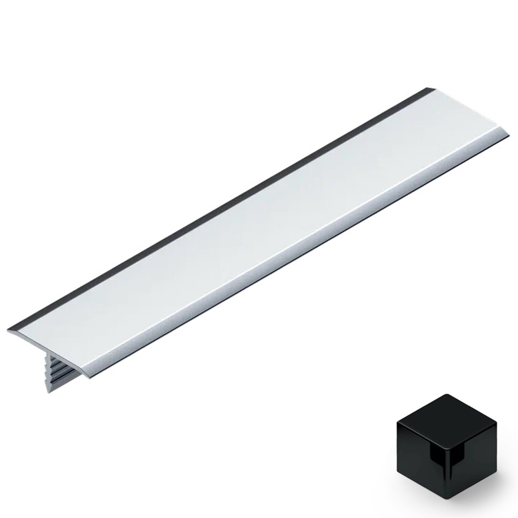 Профиль Т-образный плоский алюминий 15 мм Neexy PV35-19 (черный блестящий), 2.7 м.