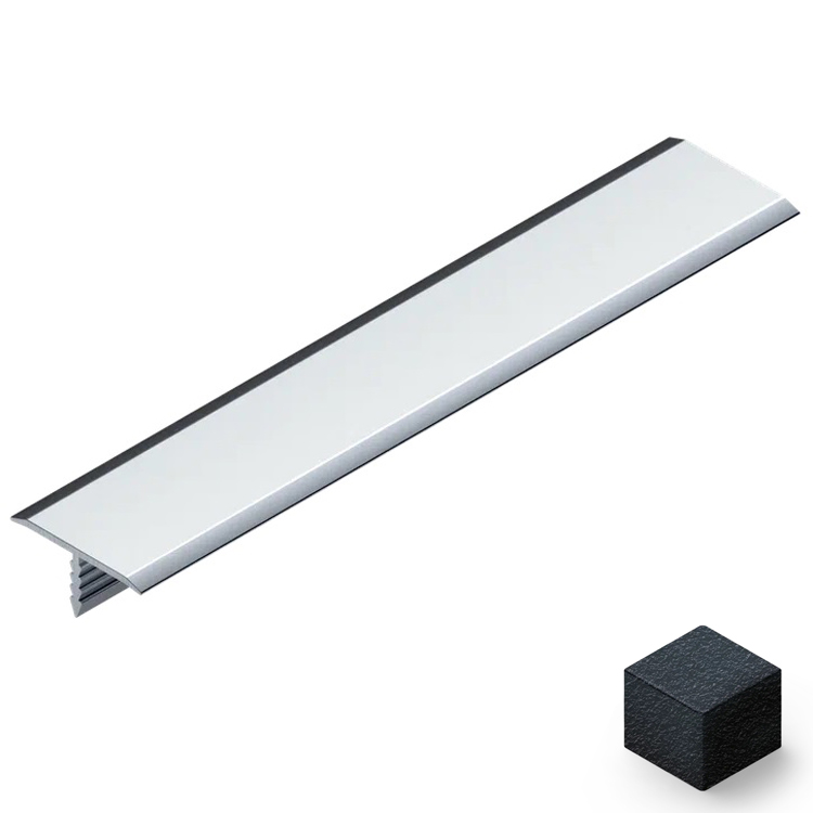 Профиль Т-образный плоский алюминий 15 мм Neexy PV35-42 (муар черный), 2.7 м.