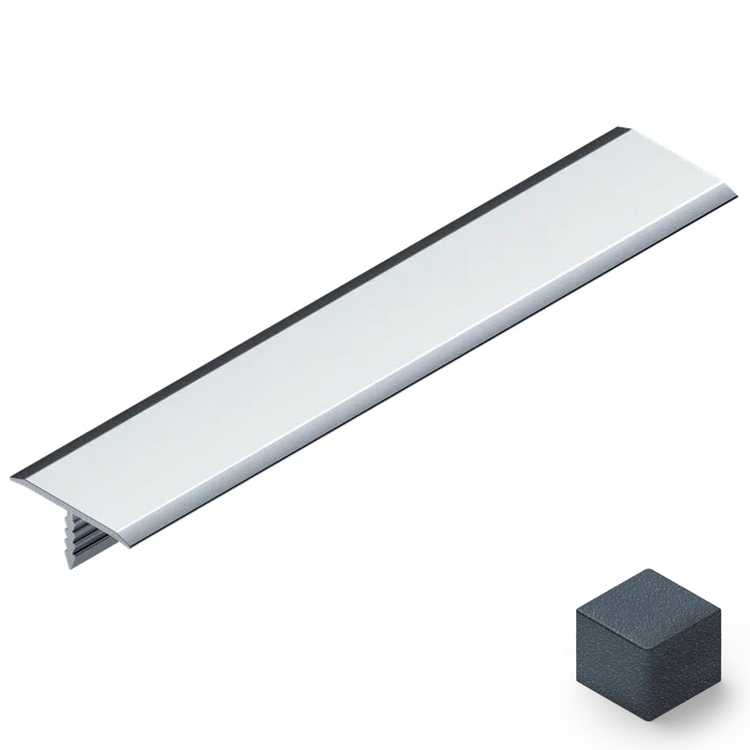 Профиль Т-образный плоский алюминий 15 мм Neexy PV35-44 (муар антрацит), 2.7 м. 