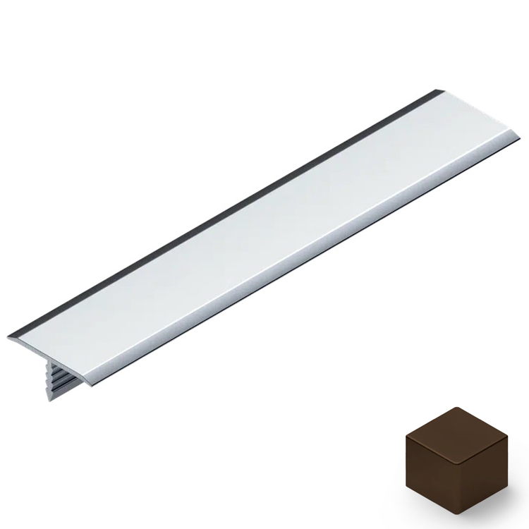 Профиль Т-образный плоский алюминий 15 мм Neexy PV35-47 (темная бронза матовая), 2.7 м.