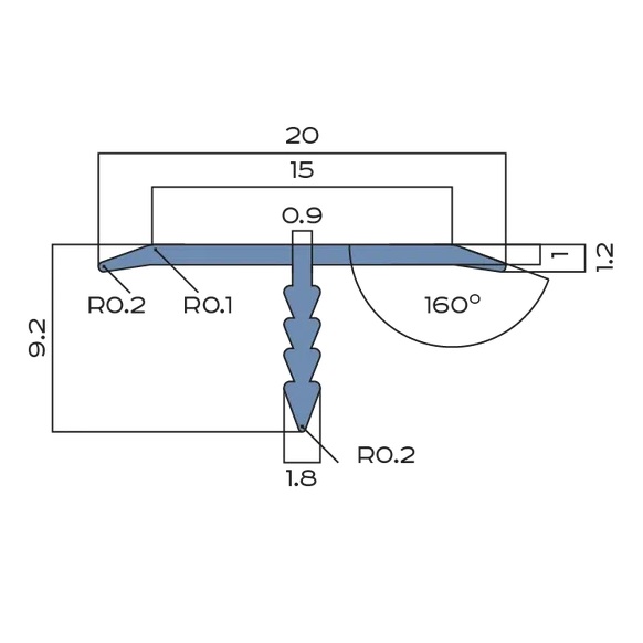 Профиль Т-образный плоский алюминий 20 мм Neexy PV102-44 (муар антрацит), 2.7 м.