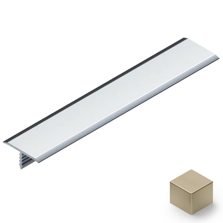 Профиль Т-образный плоский алюминий 25 мм Neexy PV103-08 (шампань матовая), 2.7 м.