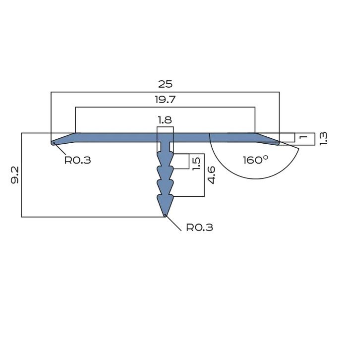 Профиль Т-образный плоский алюминий 25 мм Neexy PV103-41 (муар белый), 2.7 м.