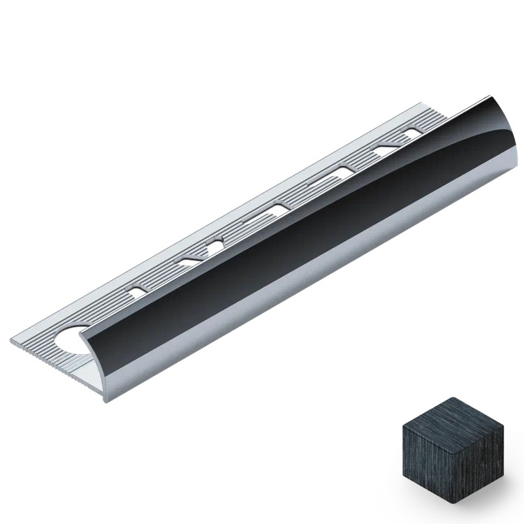 Профиль внешний алюминий 10 мм Neexy PV17-46 (черный блестящий браш), 2.7 м.