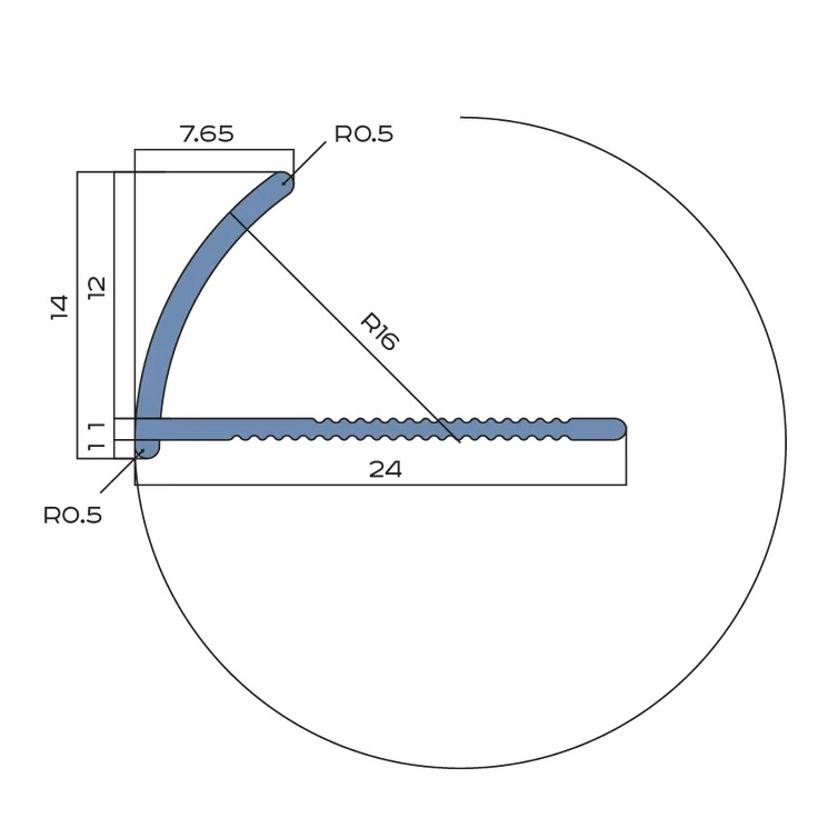 Профиль внешний алюминий 12 мм Neexy PV18-45 (серебро блестящее браш), 2.7 м.