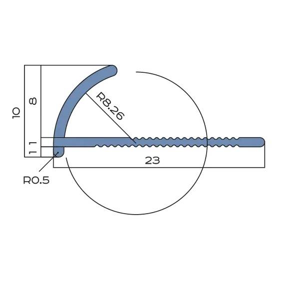 Профиль внешний алюминий 8 мм Neexy PV16-14 (розовый матовый), 2.7 м.