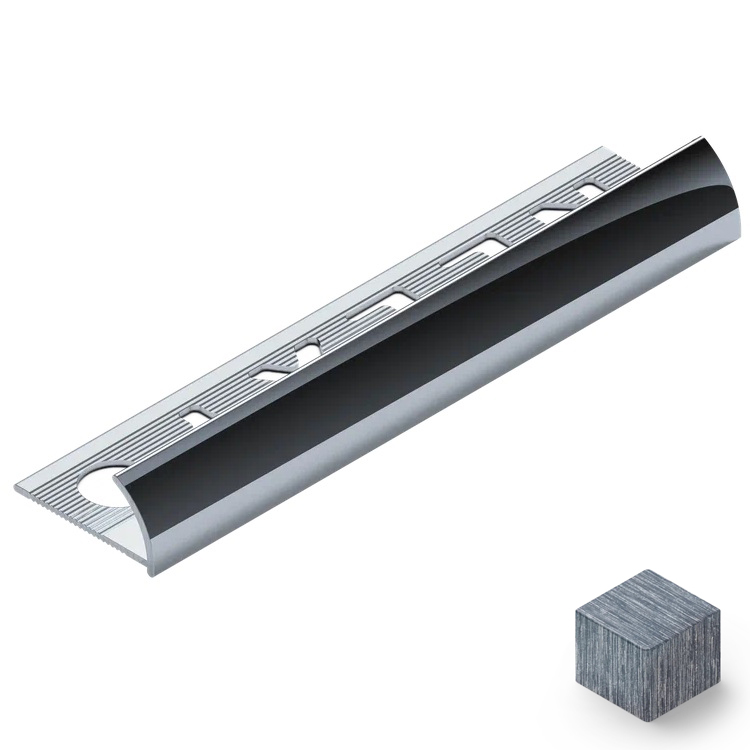 Профиль внешний гибкий алюминий 12 мм Neexy PV21-45 (серебро блестящее браш), 2.7 м.