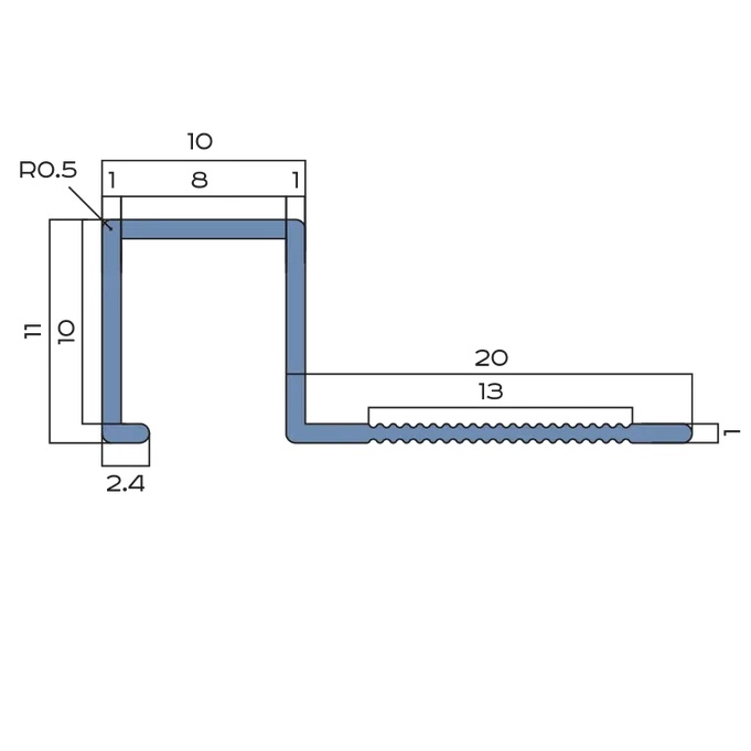 Профиль внешний P алюминий 10x10 мм Neexy PV31-18 (черный матовый), 2.7 м.