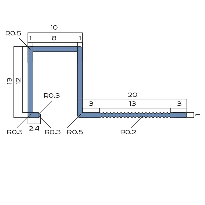 Профиль внешний P алюминий 10x12 мм Neexy PV32-08 (шампань матовая), 2.7 м.
