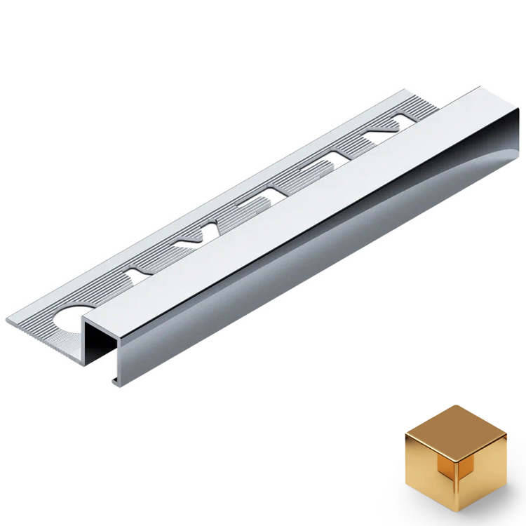 Профиль внешний P алюминий 10x12 мм Neexy PV32-05 (золото блестящее), 2.7 м.