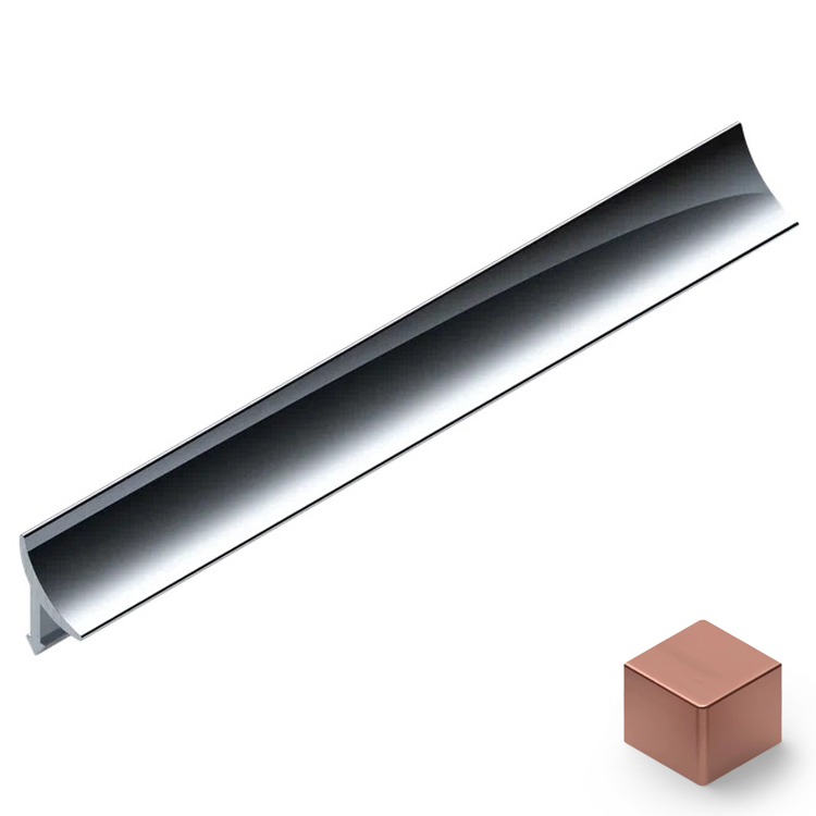 Профиль внутренний универсальный алюминий 12 мм Neexy PV30-14 (розовый матовый), 2.7 м.