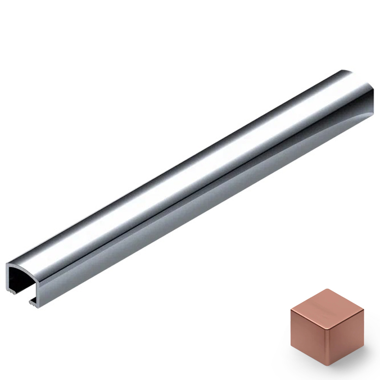 Профиль вставка алюминий 10х8.2 мм Neexy PV104-14 (розовый матовый), 2.7 м.